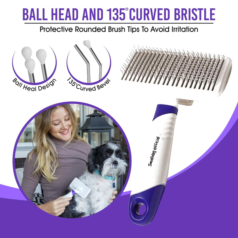 Self-Cleaning Gentle Slicker Brush, Sensitive Skin Gentle Dog Brush, for Big Dog and Large Breed, to Remove Loose Hair, Mats, Dirt - Pain Free Grooming - PawsPlanet Australia
