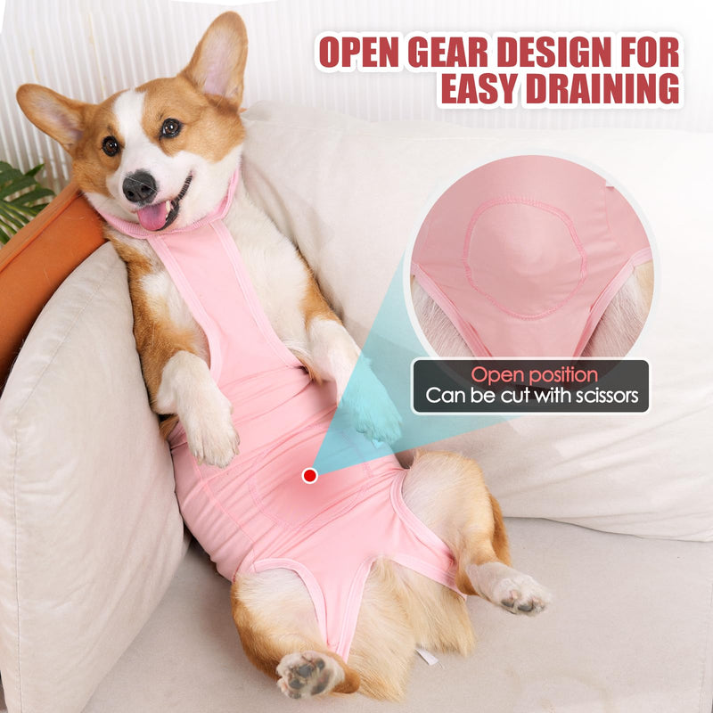 Dog Surgery Suit, Soft Breathable Pet Bodysuit After Surgery, Adjustable Back Straps, Protective Spay Castration Suit, Surgical Recovery Suit for Female L rose