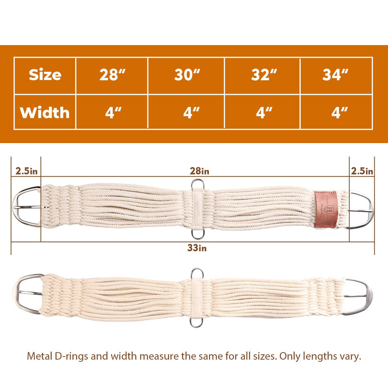 Harrison Howard 24 Strand Roper Western Cinch for Horses 32" - PawsPlanet Australia