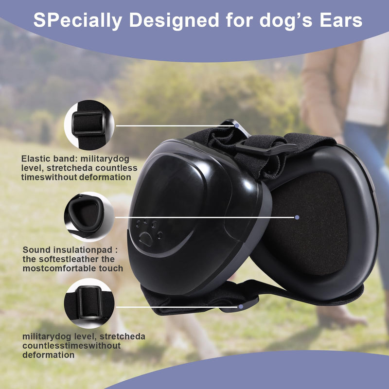 Dog Ear Muffs, Dog Earmuffs Noise Protection, 29dB NRR Noise Canceling Ear Muffs for Dog, Dogs Headphones Medium Black - PawsPlanet Australia