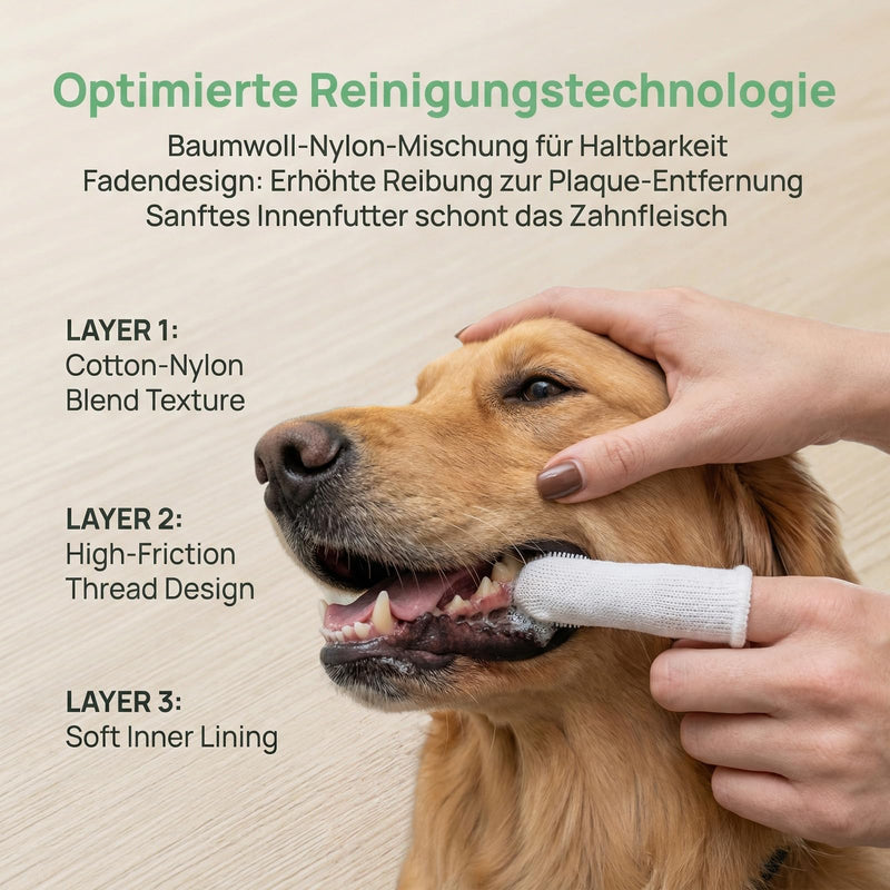 Pack of 16 Finger Toothbrushes Dog Reusable Dental Care Dog Cotton Dog Toothbrush Fingerling for Cats Teeth Cleaning Anti Plaque White