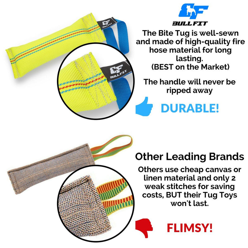 Dog Bite Tug Toy 10 inches - Durable, Interactive Toys for Medium to Large Dogs - Perfect for Tug of War, Fetch & Puppy Training - Safe Fire Hose Dog Tug with Strong Handle - Tough Floating Pull Toy - PawsPlanet Australia