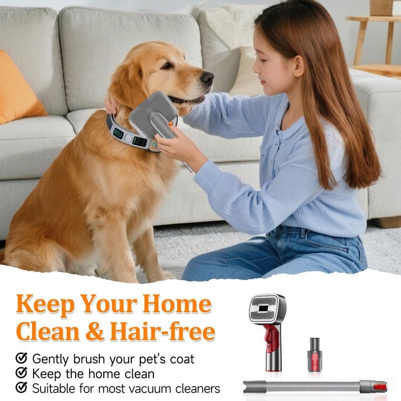Pet Dog Grooming Attachment Kit, Deshedding Brush Attachment for Dyson V15, V11, V10, V8, V7 – Effective Grooming & Cleaning – Hair Grooming Tools for Dog and Cat, 3 Pack A:Needle Comb+Hose+Connector - PawsPlanet Australia