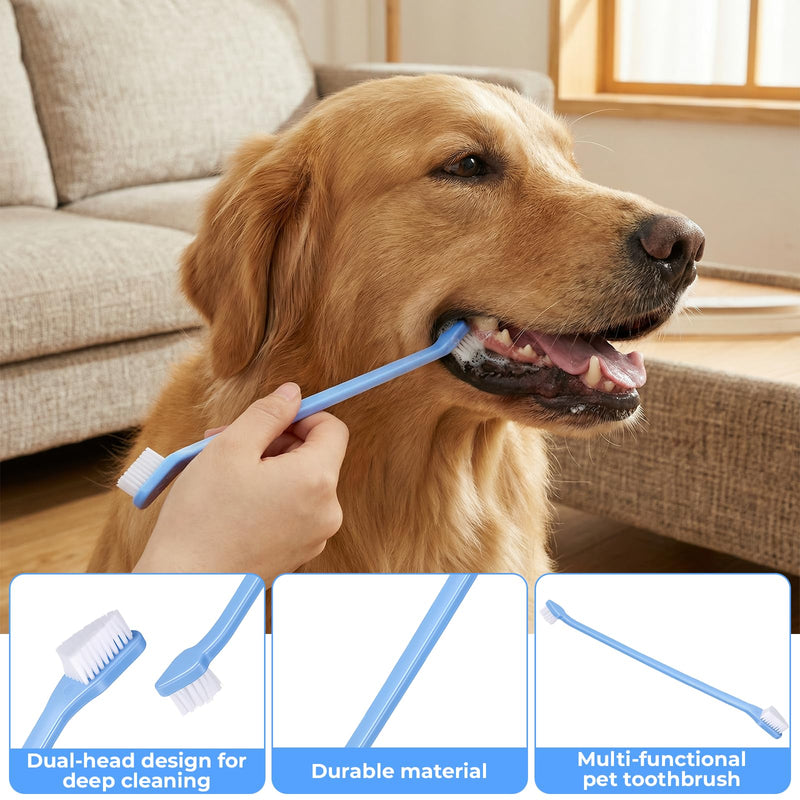 8Pcs Dog Toothbrush Set Small Cat Toothbrush Dual Headed Pet Tooth Brushes Mini Head Soft Dog Cat Tooth Brush for Small to Large Dogs Cats and Most Pets Teeth Brush Easy to Use