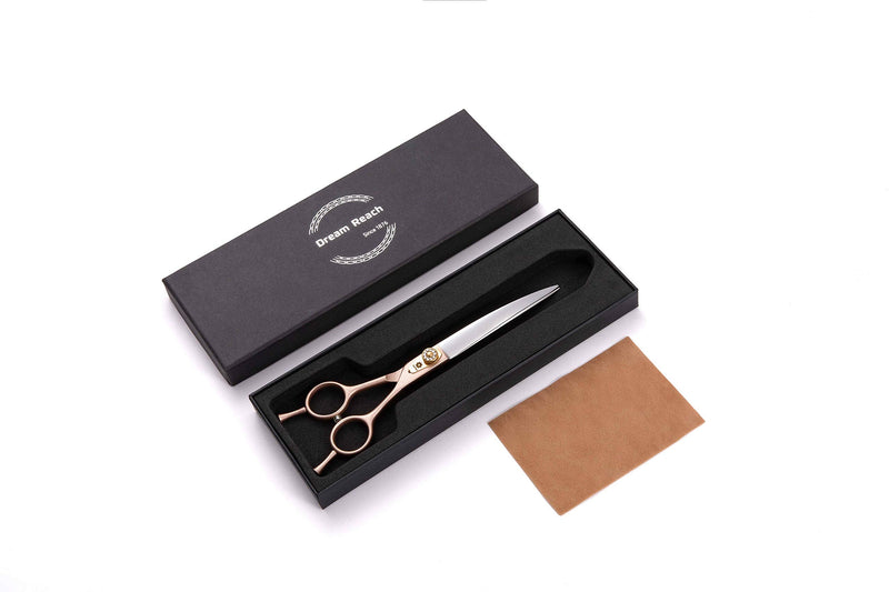 7 Inches Professional Pet Grooming Scissors, 440C Japanese Steel Straight & Curved & Thinning & Chunker Shears/Scissors for Dog Cat and More Pets (7 inch-Curved Scissors) 7 Inch-curved Scissors - PawsPlanet Australia