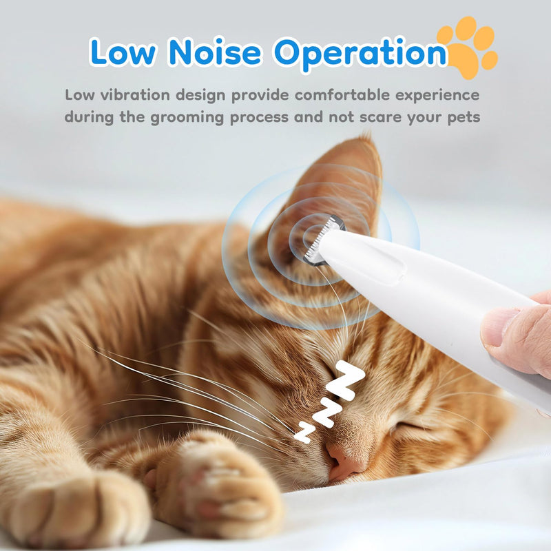Mcbazel Pet Micro Precision Trimmer, Multifunctional Pet Hair Trimmer Waterproof Rechargeable Pet Shaver with LED Light for Paws Eyes Ears Face Buttocks for Large/Small Dogs and Cats - PawsPlanet Australia