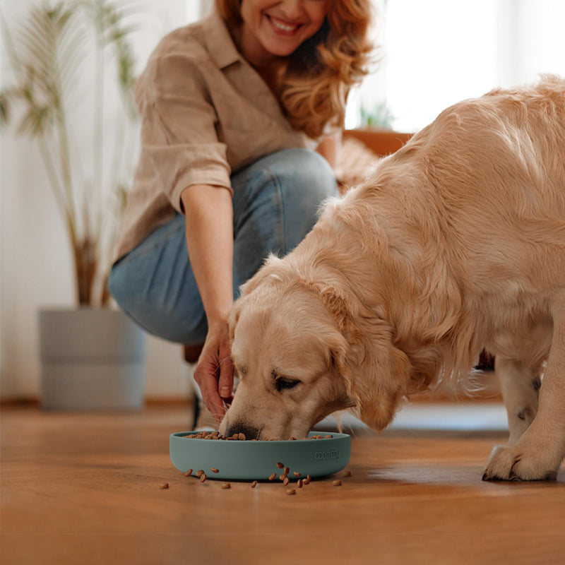 Coomazy Silicone Slow Feeder Dog Cat Bowls, Interactive Puzzle Toy for Pets Food Training, Keeps Dogs Cats Busy, Prevents Puppy Kitty Overeating (Dark Green, Large: 3.2Cup) Dark Green