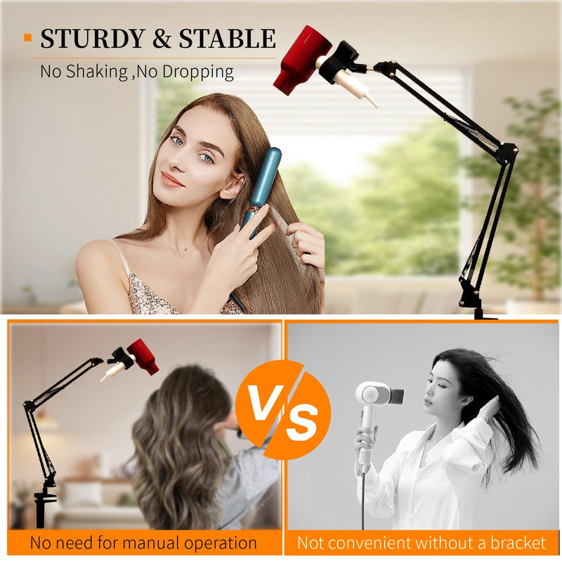 Dog Hair Dryer Holder, Pet Grooming Table Hair Dryer Stand Hands-Free 360° Rotating Blow Dryer Holder with Adjustable Clamp Mount - PawsPlanet Australia