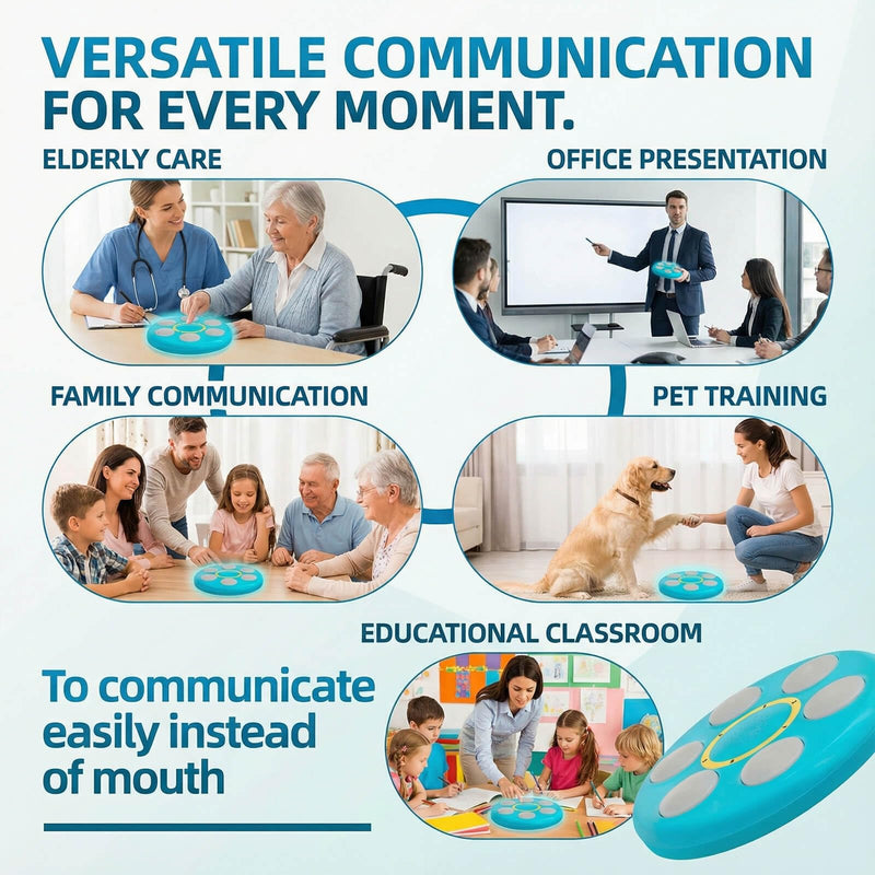 Six-in-One Voice Recording Button, Dogs cat Talk& Speaking Buttons for Communication Pet Animal Training Buzzers, Classroom Fluent Answer 30 Second Record & Playback, Funny Gift for Study Office Home - PawsPlanet Australia