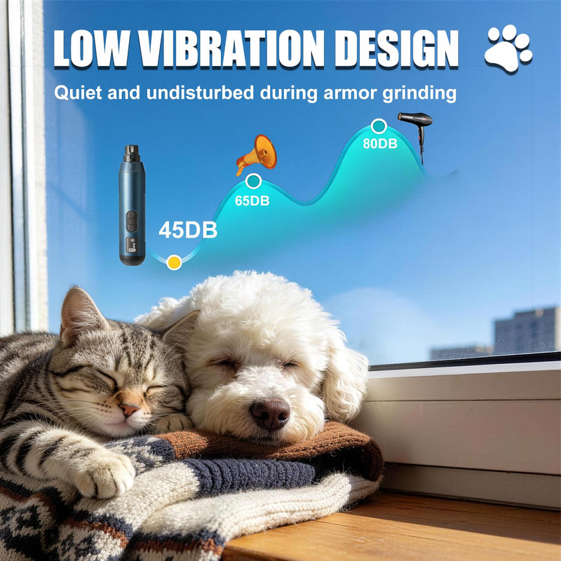 Dog Nail Grinders for Dogs Claws, Silent Groom Pro Dog Nail Trimmer with LED Light & 5 Speeds, Quiet & Efficient Pet Grooming for Dogs and Cats - PawsPlanet Australia