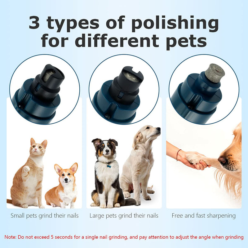 Dog Nail Grinder, Electric Pet Nail Grinder with LED Lights, Rechargeable Electric Dog Nail Trimmer for Large Medium Small Dogs (White) white - PawsPlanet Australia