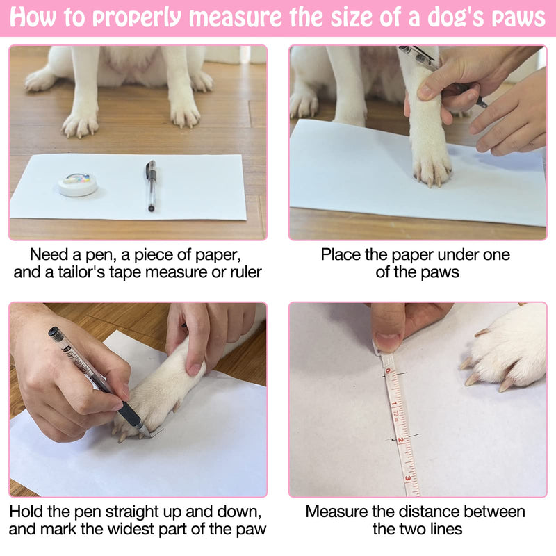 SCENEREAL Anti-Slip Dog Socks to Prevent Licking Paws, Dog Shoes for Hot/Cold Pavement, Dog Boots & Paw Protectors with Grippers for Hardwood Floors, Dog Booties for Small Medium Large Senior Dogs S(Pack of 6) Pink Pearl Paw - PawsPlanet Australia