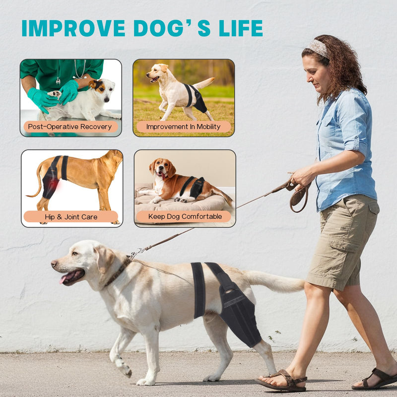 Dog Knee Brace–Adjustable Support Brace for Torn Acl Hind Legs with 2 Stabilizer Support to Reduces Pain, Ligament Injuries & Luxating Patella for Small Medium Large Dogs (Left Leg, S) Left Leg