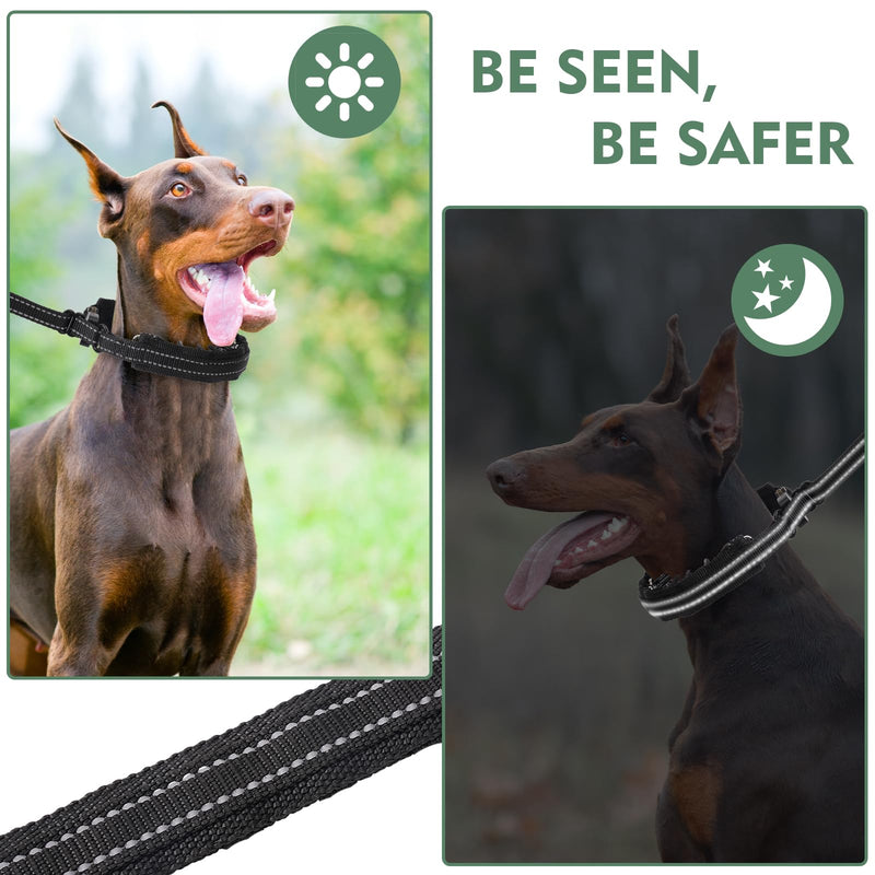 Martingale Collar for Dog,No Pull Dog Walking Training Collar,Adjustable Tactical Dog Collar with Heavy Duty Metal Buckle,Reflective Nylon Military Dog Collar for Small,Medium,Large Breed Dog Medium,20Inch,14.5-18.5"Neck Black - PawsPlanet Australia