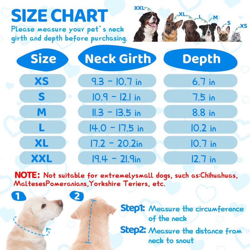 Dog Cone After Surgery - Soft, Comfortable, Adjustable Recovery Collar for Large, Medium, Small Dogs - Stop Licking with Soft Protect Edge (Love, M) Love
