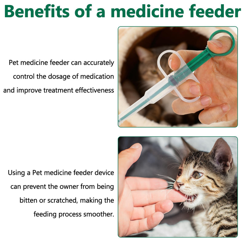 Grevosea Pack of 3 pill dispensers for cats, pill dispenser, cat flea tablets, pill assist, cat dogs, pet feeder for input aid, pill cat cat, red, green, blue