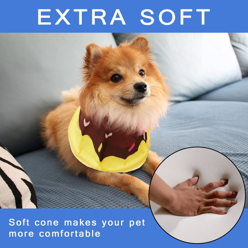 Soft Dog Cone, Lightweight Elizabethan Collar for Dogs, Adjustable Soft Cones for Dogs/Cats to Stop Licking After Surgery, Cute Donut Cone of Shame Alternatives for Pets (Large) Dount Large (Neck:11-13'' Medium Dog)