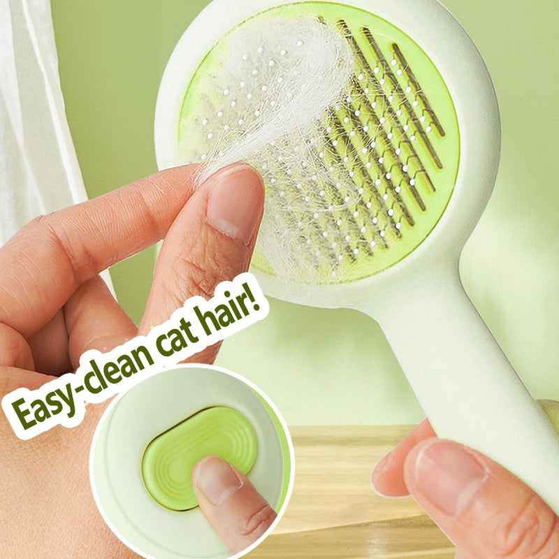 Premium Universal Pet Grooming Brush with Stainless Steel Pins Ideal for All Breeds Long Short Haired Cat or Dog,Ergonomic All-in-One Reduces Tanglesand PromotesHealthy Coat with Gentle (Green) Green - PawsPlanet Australia