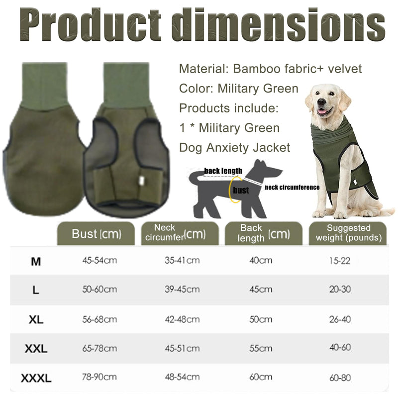 Dog anxiety jacket, 2-in-1Calming Anxiety Jacket for Dogs with Soft Ear Muffs, Reflective Strips for Thunder, Fireworks, Travel & Separation Anxiety, Relief Stress (M(Chest Girth:45-54CM)) M(Chest Girth:45-54CM)