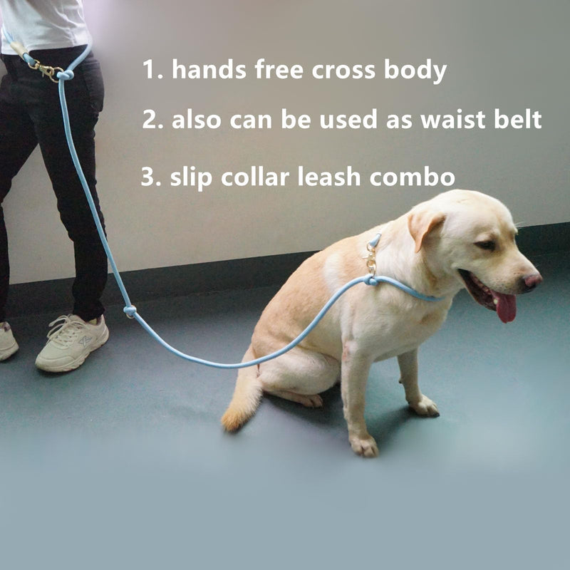 Multifunctional 8.5 ft Nylon Rope Hands Free Dog Leash for Running Small Medium Large Dogs, Waist Leash for Dog Walking, Adjustable Crossbody Over Shoulder Lead (Black, 8.5FT x 10MM) Black - PawsPlanet Australia