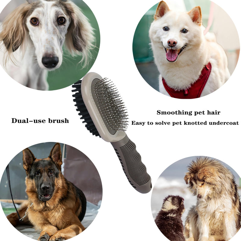 Hair cleaning tool for medium and large dogs, soft and firm bristles to remove loose tangled and undesirable undercoat. dog brush. - PawsPlanet Australia
