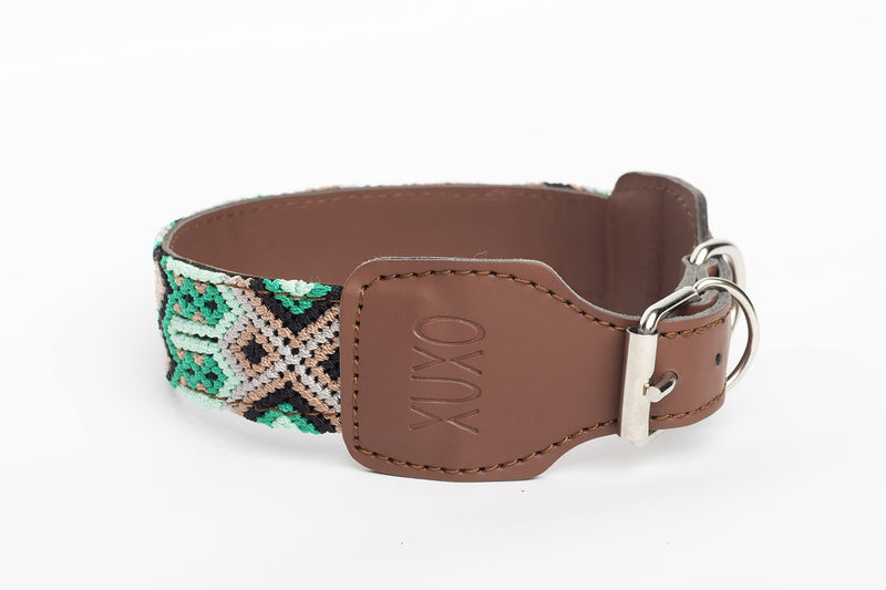 XUXO Dog Collar, Vegan Leather, Handmade, Water Resistant, Durable, Mahahual, XS