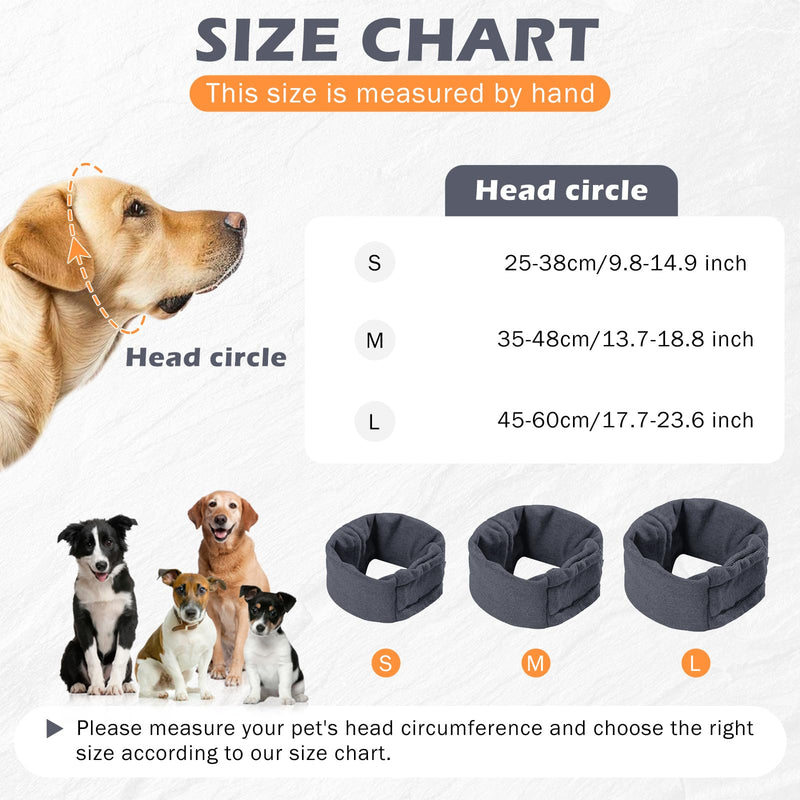 No Flap Ear Wraps for Dogs,Dog Ear Muffs Noise Protection,Snoods for Dogs Ear Warmer,Dog Headband,Dog Ear Covers for Bath Grooming Force Drying Anxiety Relief,Dog Head Wrap,Dog Calming Hoodie Gray,S S - PawsPlanet Australia