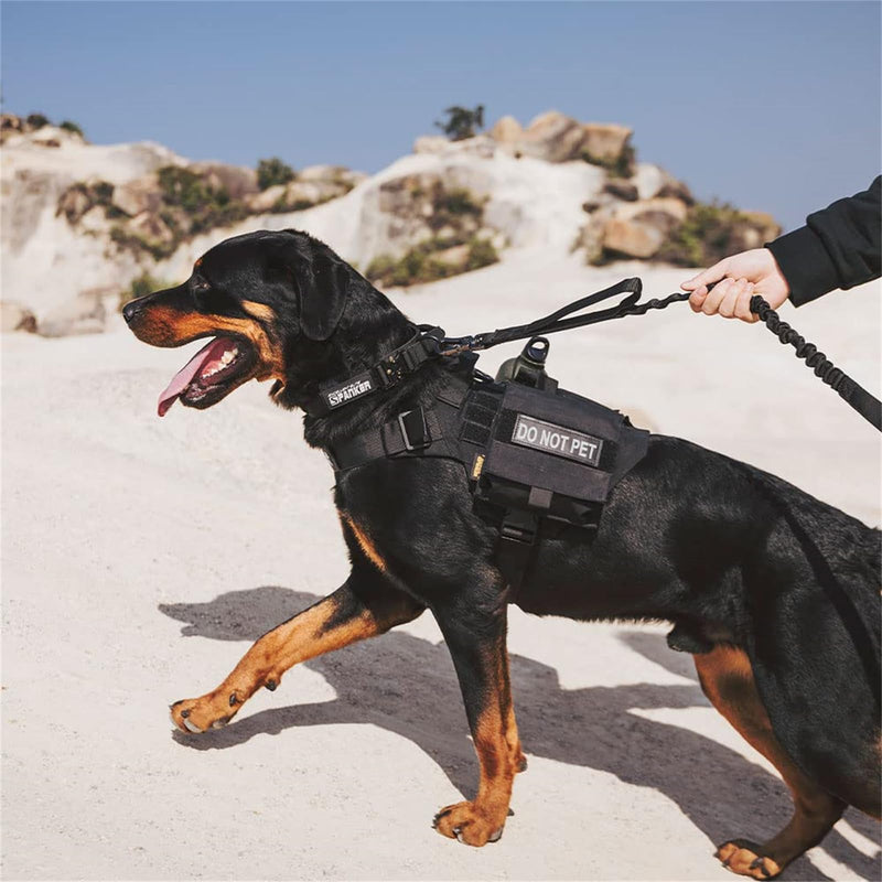 EXCELLENT ELITE SPANKER Tactical Military Dog Harness Adjustable No-Pull Military Patrol Service Dog Harness Training Hunting Vest with Handle(Gry-M) M (Chest:28''-35'') Grey - PawsPlanet Australia
