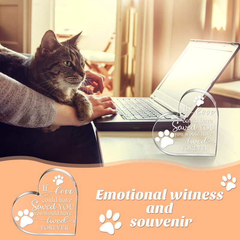 Pet Memorial Gift Pet Keepsake Gift Sympathy Gift for Loss Remembrance Gifts Cat Memorial Gifts Bereavement Crystal Acrylic Heart Decor Crystal Acrylic Heart Condolence Gifts for Loss of Loved One - PawsPlanet Australia