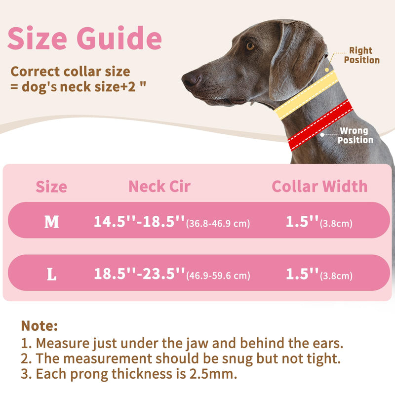 Mayerzon Martingale Dog Collar for Pulling, Patented No Pull Training Walking Collar with Buckle for Medium Large Dogs Bulldog Pitbull German Shepherd, Reflective, Adjustable, Heavy-Duty(M, Hot Pink) Medium,2.5mm,14.5-18.5"Neck
