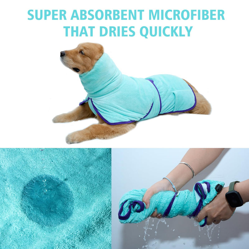 LovinPet Dog Bathrobe Towel, Premium Absorbent Microfiber Robe for After Bath Warm Keeping for Dogs Cats Bath Robe Towel, Quick Drying and Moisture Absorption to Prevent Pet Hair Loss,XL,Blue XL Blue