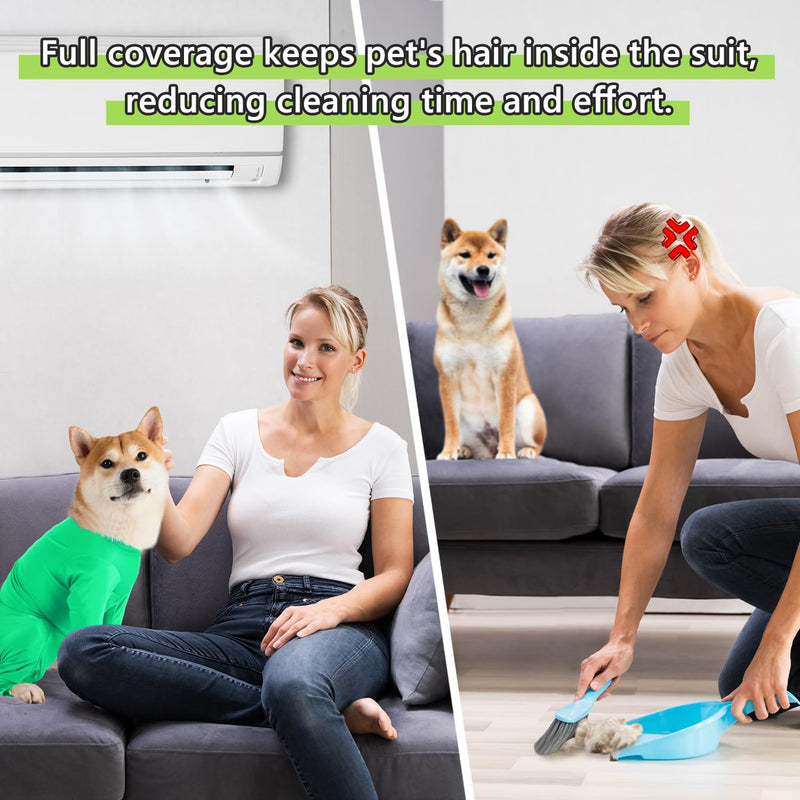 Dog Onesie Surgery Recovery Suit for Female Male Dog Surgical Bodysuit After Surgery Wear for Small Medium Large Dog Shedding Suit Anxiety Calming Shirt Green/XXL XX-Large - PawsPlanet Australia