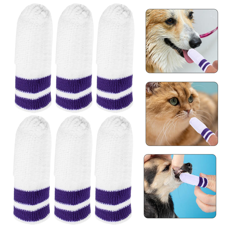 STOBAZA Nylon Finger Toothbrushes Promotes Fresh Breath for Dental Care and 6 Pieces Provides a Comfortable Cleaning Experience for Dogs and Cats for Pet Owners