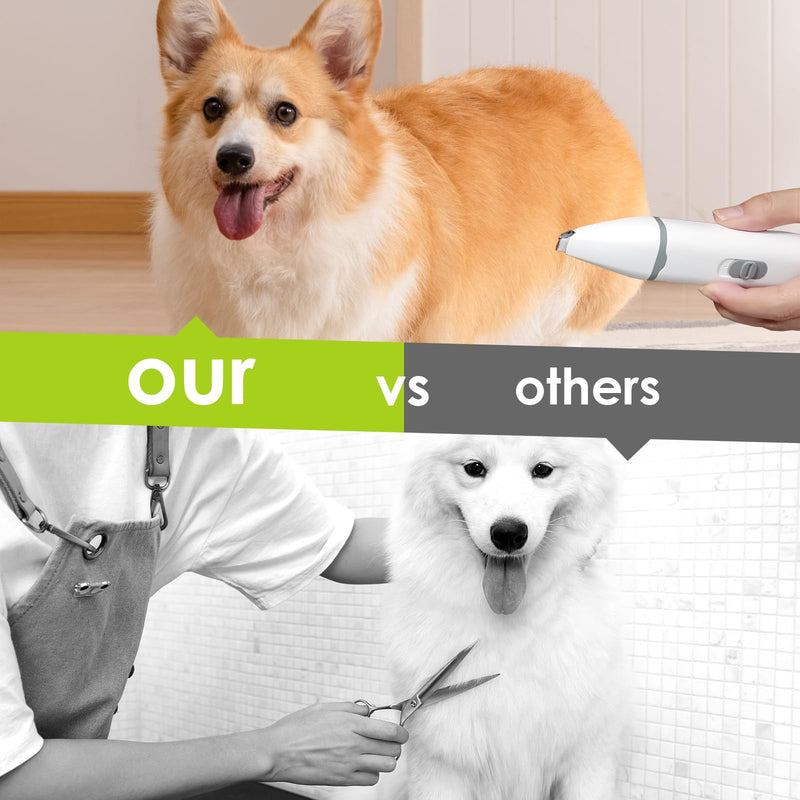 Dog Clippers, Cordless 2-Speed Dog Grooming Clippers Dogs Hair Nails Clipper Kit, 4 in 1 Low Noise USB Pet Paw Hair Trimmer Shaver Set for Dogs Cats Paws, Eyes, Ears, Face