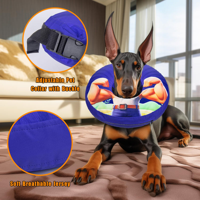 Dog Cone Collar for Dogs and Cats Inflatable Dog Donut Collar for After Surgery Recovery Soft Dog Cone for Small Medium Large Dogs Does not Impede Vision - PawsPlanet Australia