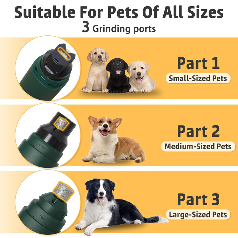 SUPERFA Electric Dog Nail Grinder With Dust Proof, 5 Speed Silent Dog Nail Trimmer with LED Lights, Electric Dog Nail Grinders For Large Medium Small Dogs
