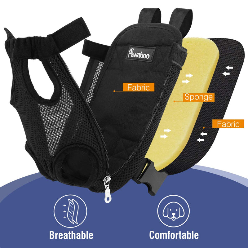 Pawaboo Pet Carrier Backpack, Adjustable Pet Front Cat Dog Carrier Backpack Travel Bag, Legs Out, Easy-Fit for Traveling Hiking Camping for Small Medium Dogs Cats Puppies 8-12lbs, Large, Black A-Black Large (Pack of 1) - PawsPlanet Australia