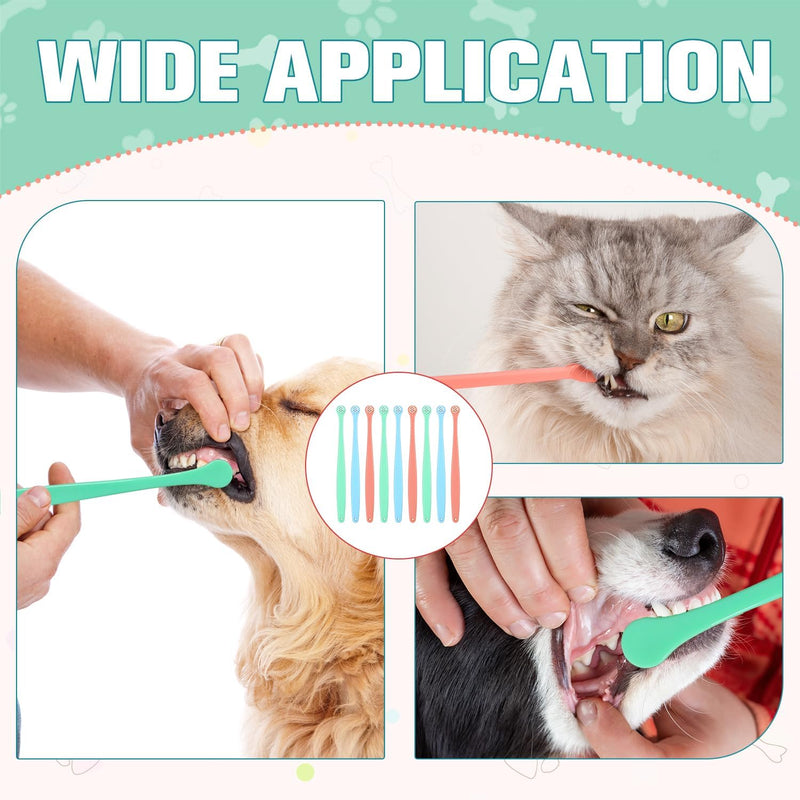 Pack of 9 Dog Toothbrushes, Small Soft Dog Toothbrush, Round Head, Cat Toothbrush, Soft Toothbrush, 360 Degrees, Reusable, Mini, Portable, for Sensitive Gums of Pets