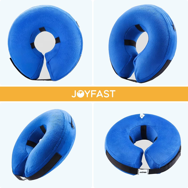 Inflatable Dog Cone for Medium Dog Designed for Comfortable Post-Surgical Recovery Ultra-Soft Comfort Unblocked View No Disruption to Dog's Daily Life Medium[Neck:9"-12"] Blue - PawsPlanet Australia