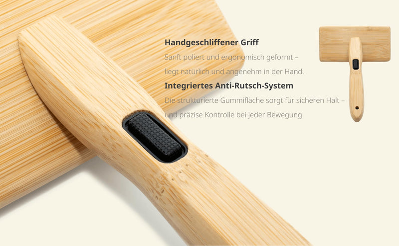 Bamboo Dog & Cat Brush - Sustainable Wooden Grooming Brush & Slicker Brush Against Undercoat, Loose Hair & Knots - Handmade Bamboo Brush for Long Hair & Short Hair Pets - PawsPlanet Australia