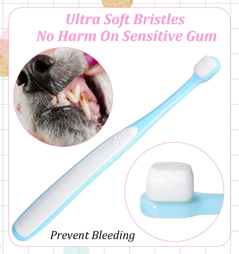 2 Pcs Puppy Toothbrush, Ultra Soft Cat Toothbrush for Cats & Puppies, Mini Head Dental Cleaning Kit for Tiny Dogs & Kittens
