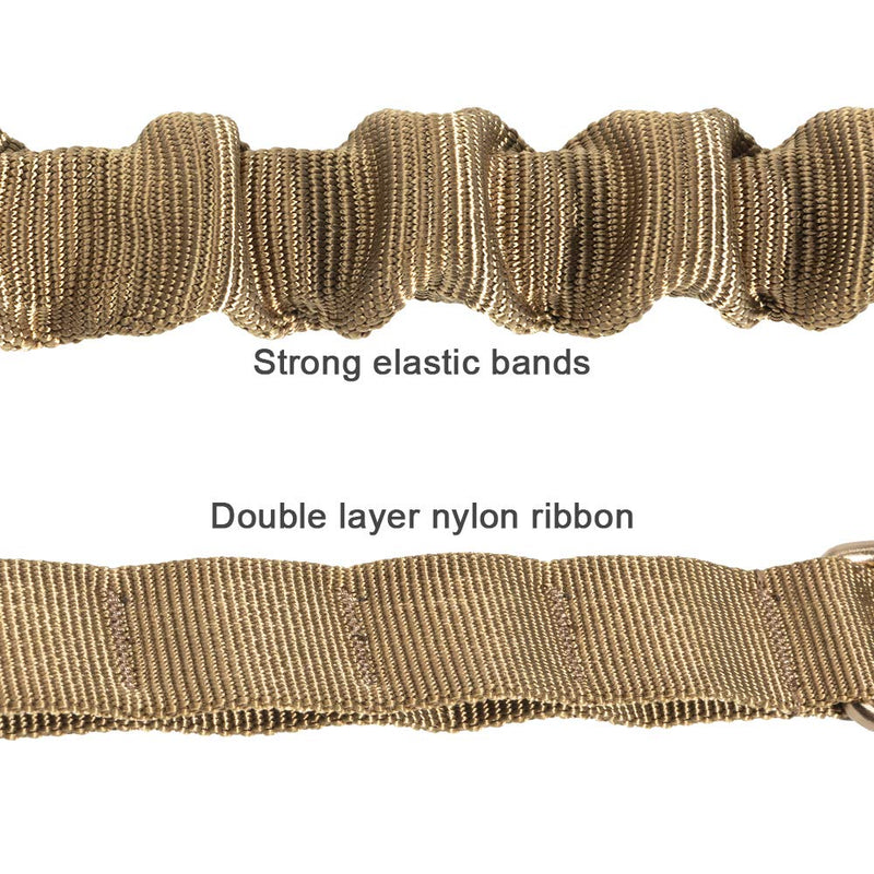 EXCELLENT ELITE SPANKER Military Leash Dog Tactical Space Aluminum Hook Clips Bungee Dog Leash Tactical Dog Leash Elastic Dog Rope Leads with 2 Control Handle Coyote Brown - PawsPlanet Australia