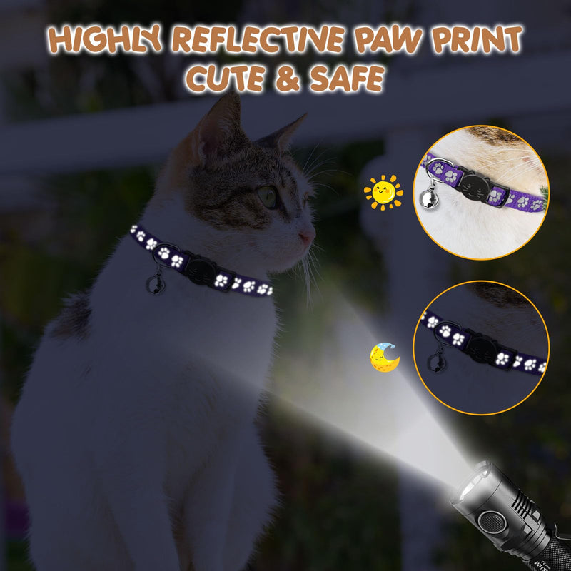 16 PCS Breakaway Cat Collars with Bells Reflective Cat Collar Safety Nylon Kitten Collars Cat Collars for Girl Boy Cats(6"-9") Kittens(6" - 9") - PawsPlanet Australia