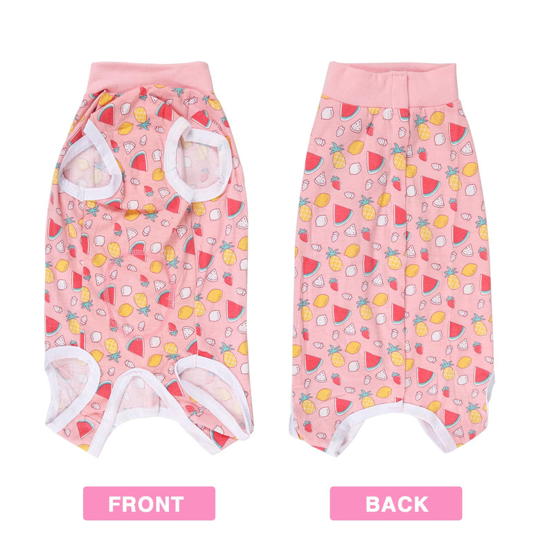Dog Surgery Recovery Suit, Puppy Surgical Onesie for Female Spay Male Neuter, Soft Anti-Licking Bodysuit Pajamas Shirt After Surgery, E-Collar & Cone Alternatives for Small Medium Dogs Cats Watermelon S