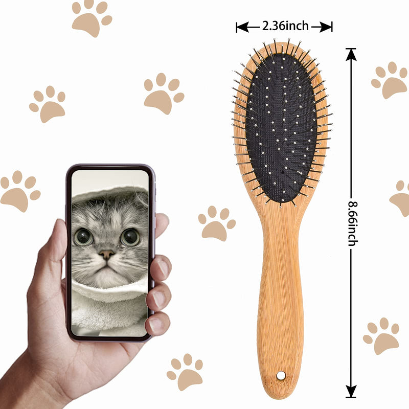 KylePet Dog Cat Brush, Pet Brushes for Dogs Pet Slicker Brush with Bamboo Handle for Dogs and Cats Long Hair Pets Grooming Comb for Removing Shedding