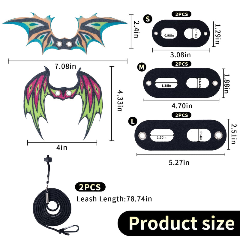 2 Pack Bearded Dragon Lizard Harness Leash Set, Adjustable Reptile Lizard Leashes with Adorable Dinosaur Wing for Geckos, Chameleon, Lizard - PawsPlanet Australia