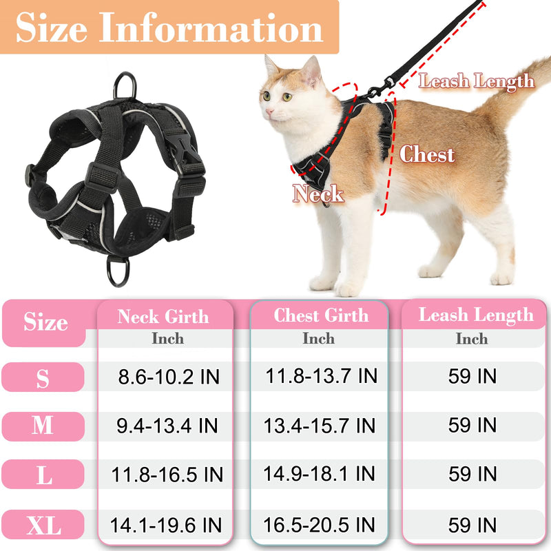 Cat Harness and Leash, Reflective Cat Harness Escape Proof for Walking, Adjustable Kitten Harness and Leash Set, 4 Buckles Easy Control Breathable Cat Vest Harness for All Types of Cats Large Red - PawsPlanet Australia