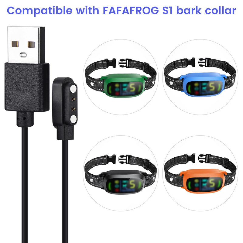 2-Pack Charger Replacement Only for FAFAFROG Dog Bark Collar, Magnetic Charging Cable, Black - PawsPlanet Australia