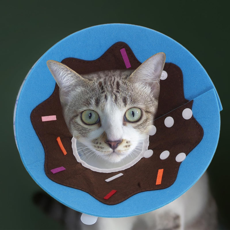 TOYANDONA 3-Pack Soft Felt Pet Protective Collar for Cats and Dogs, Adjustable Recovery Collar, Comfortable Anti-Lick Collar after Surgery and Grooming