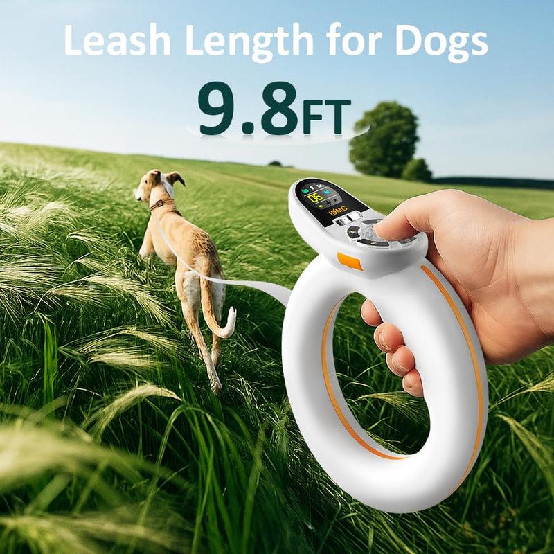 Dog Training Shock Collar for 2 Dogs with 9.8FT Retractable Leash – 3200FT Remote E-Collar for Dogs, Color Screen Display, Beep Vibration Static, IP67 Waterproof, USB-C Rechargeable (White, 2 Collars) White - PawsPlanet Australia